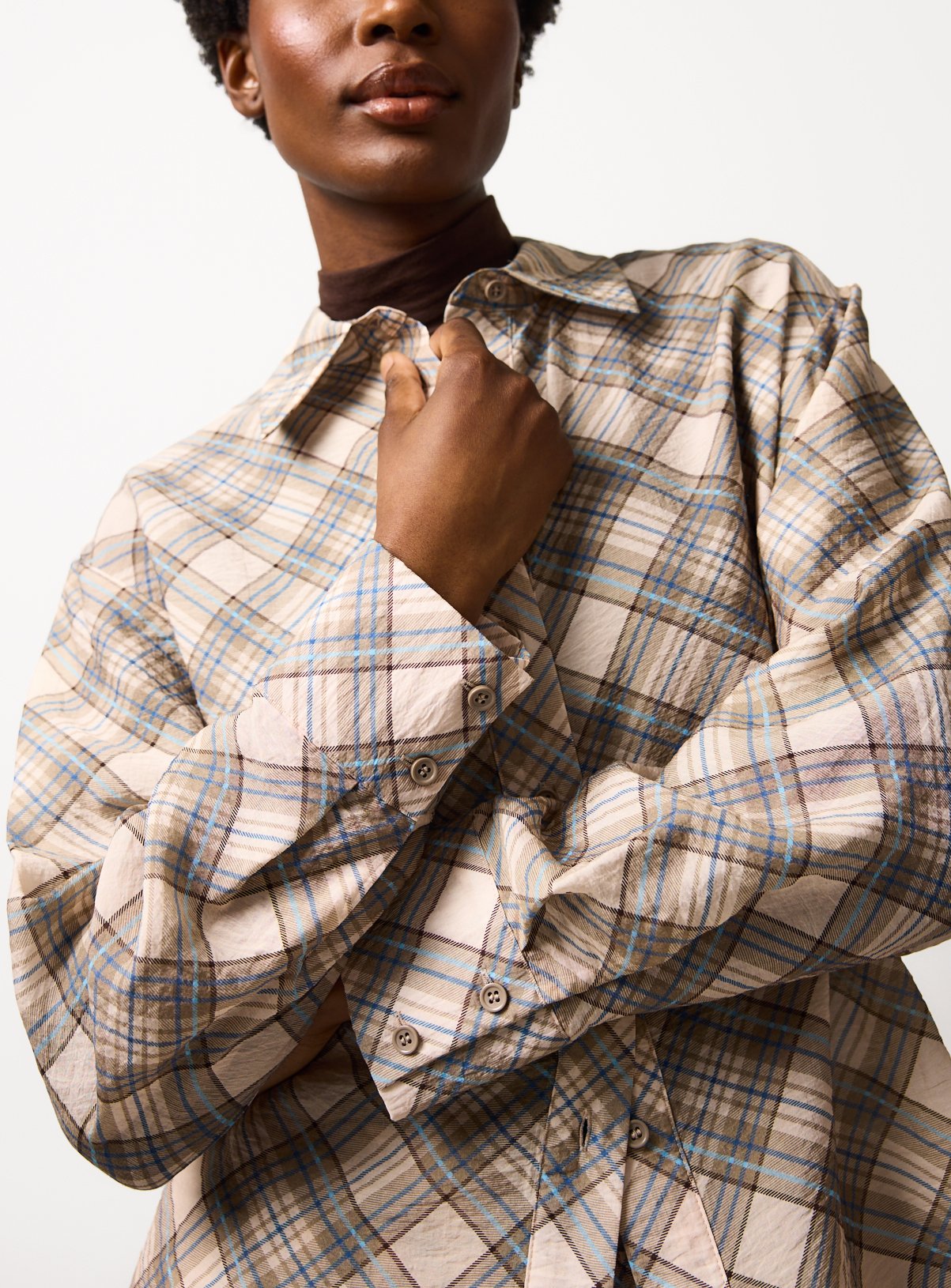 Buy Cream & Blue Relaxed Fit Check Shirt 10 | Co-ords | Tu